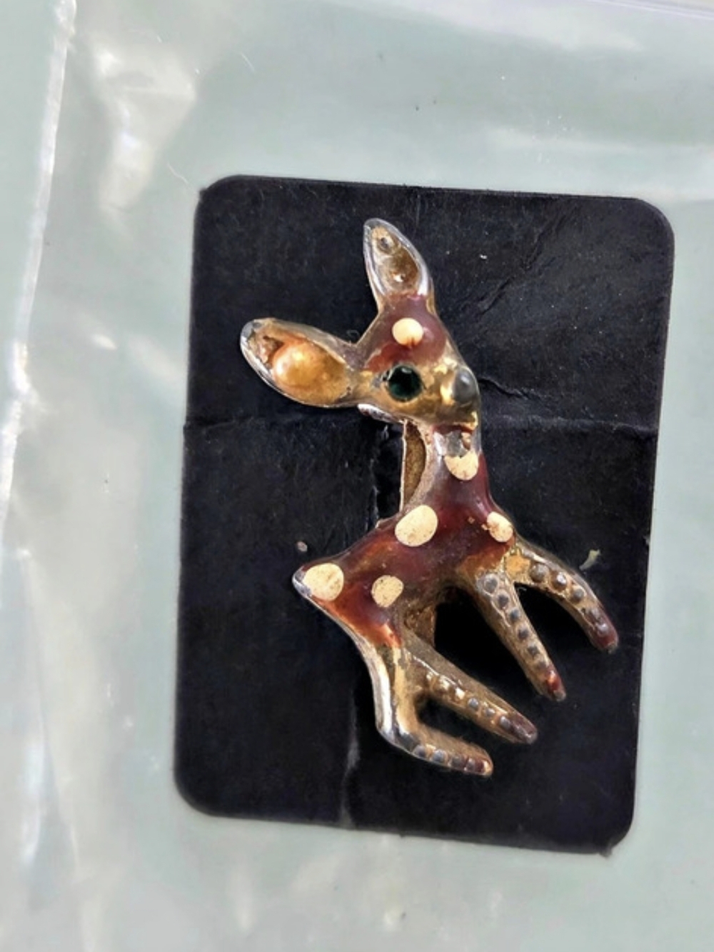 Vintage Deer Brooch in Brown & Gold Like New
